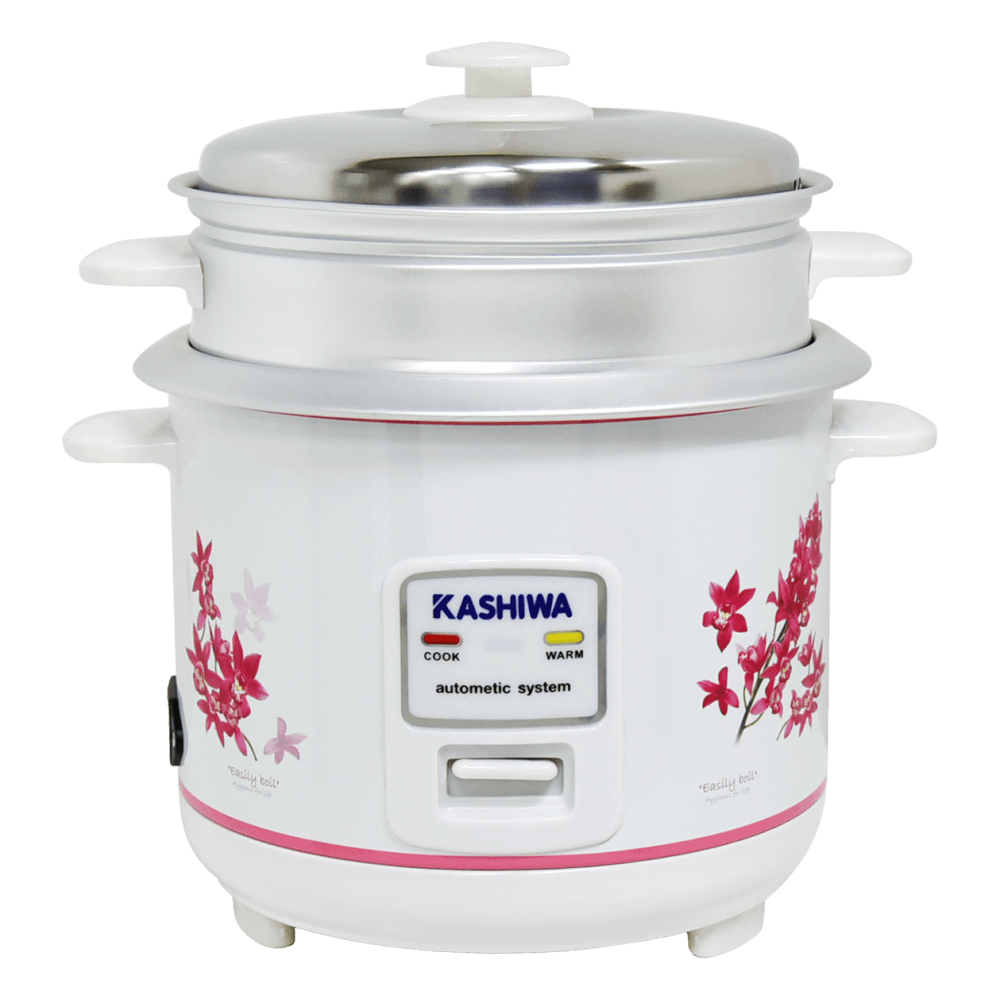 หม้อหุงข้าว KASHIWA รุ่น RC-114 ขนาด 1 ลิตร สีขาว/แดง_0